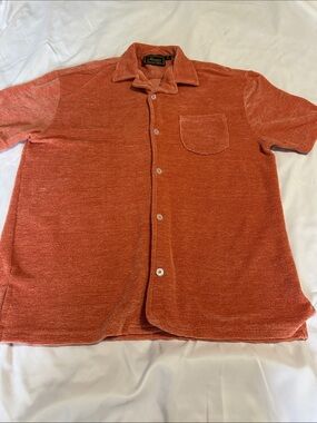 Massive Luxury Short-Sleeve Button-Down Shirt in Rust
